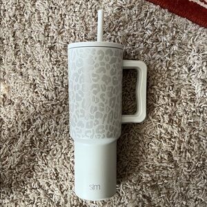 Gray Leopard Print simply modern Tumbler with Handle